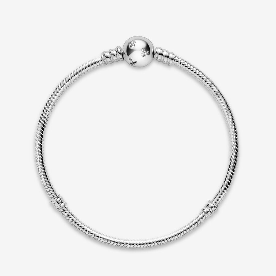 Disney Moments Sparkling Mickey Mouse & Snake Chain Bracelet