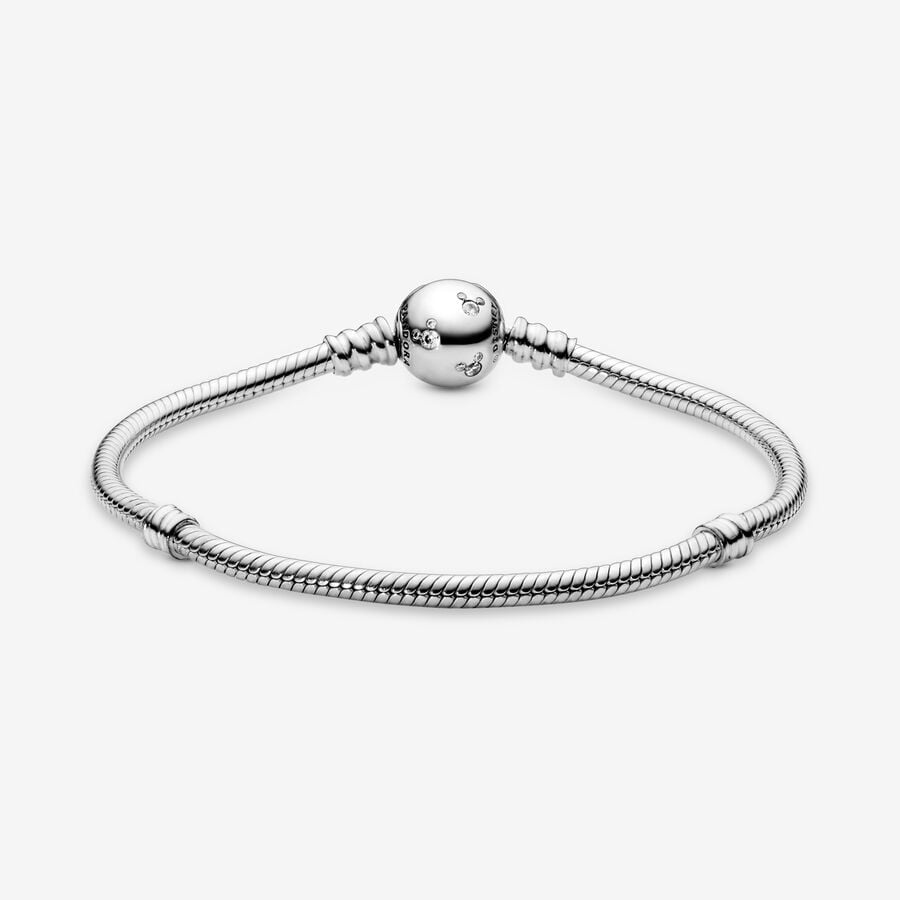 Disney Moments Sparkling Mickey Mouse & Snake Chain Bracelet